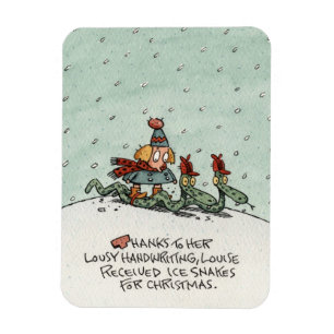 Weihnachtsschlange Weihnachtskarte Magnet