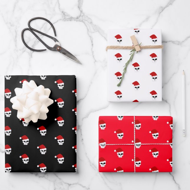 Weihnachtsschlauch Weihnachtsmannmütze stilvoll mo Geschenkpapier Set (Vorderseite)