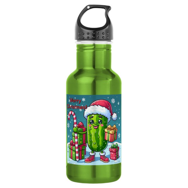 Weihnachtsschlecke mit Geschenken Edelstahlflasche (Vorderseite)