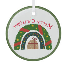 Weihnachtsschleife mit einem Geschenk