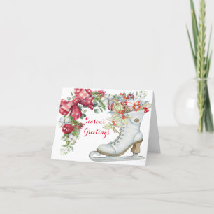 Weihnachtsschlittschuh Feiertagskarte