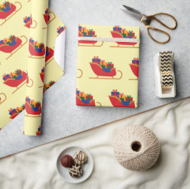 Weihnachtsschlitz mit Weihnachtsgeschenk gelb Naht Geschenkpapier