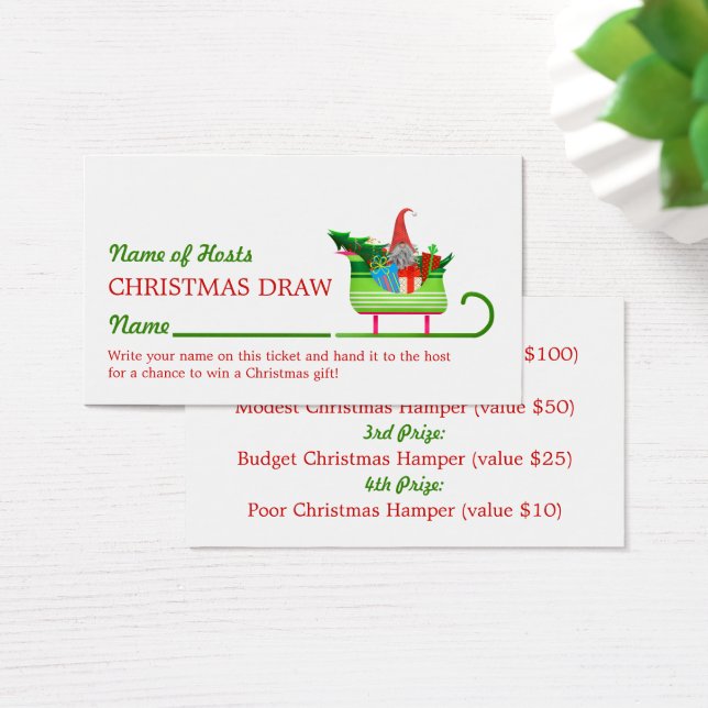 Weihnachtsschlitz, Weihnachts-Party Raffle Tickets (Schreibtisch)