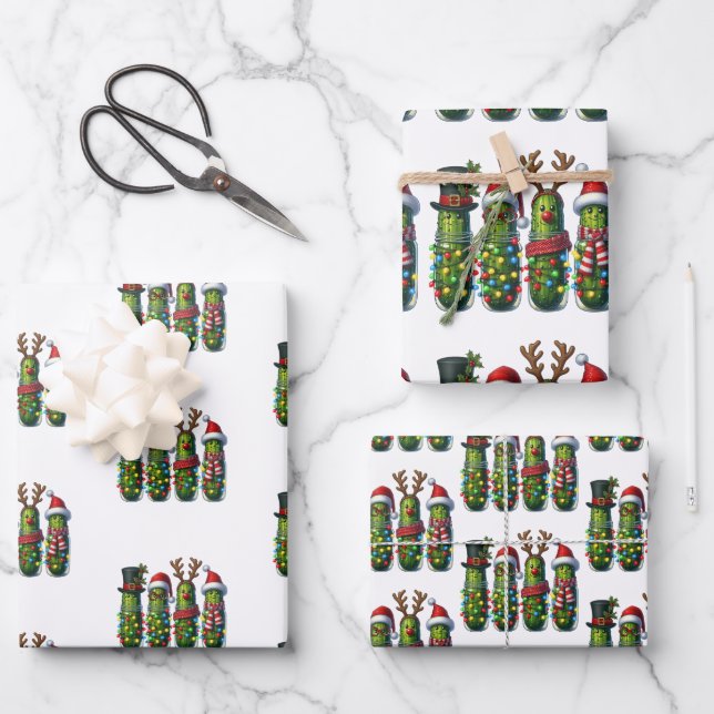 Weihnachtsschlösser in Jar Gift Wrap Wrapping Papi Geschenkpapier Set (Vorderseite)