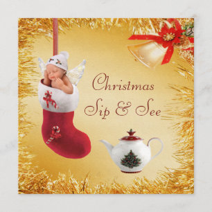 WeihnachtsSchlückchen u. sehen Baby-u. Einladung