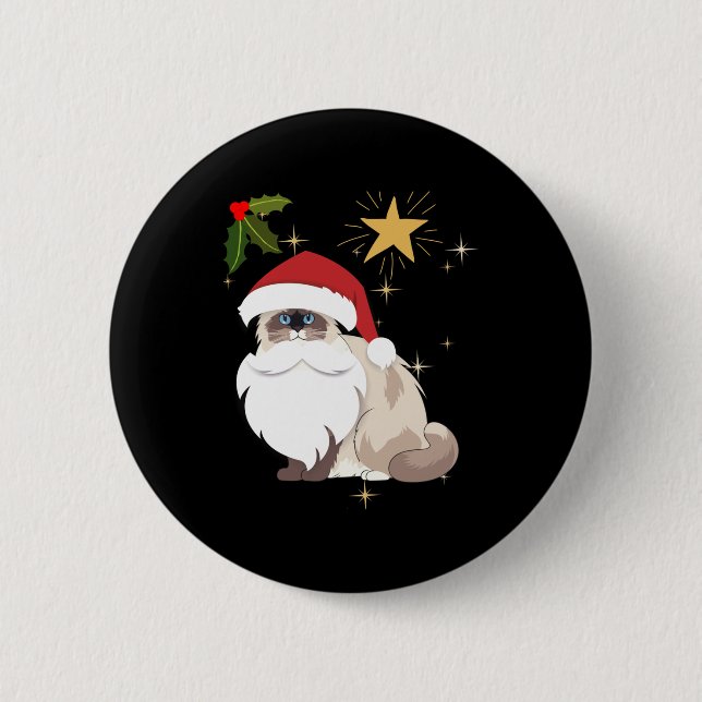 WeihnachtsschlüpfKatze Button (Vorderseite)