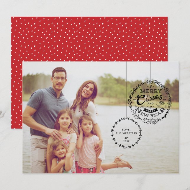 Weihnachtsschmuck 2 feiertagskarte (Vorne/Hinten)