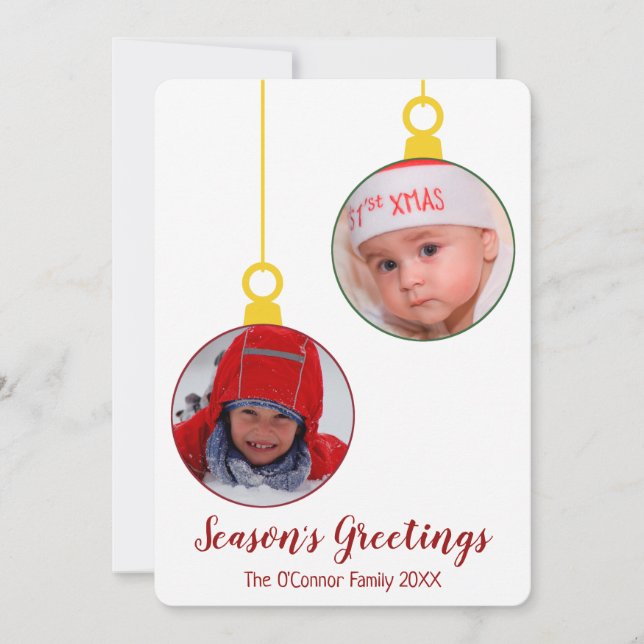 Weihnachtsschmuck, 2 Foto Cutout-Urlaubskarte Feiertagskarte (Vorderseite)