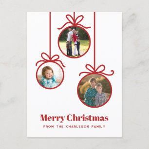 Weihnachtsschmuck 3 Foto Feiertagspostkarte