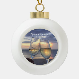 Weihnachtsschmuck am Strand Ball Sunset Keramik Kugel-Ornament