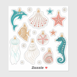 Weihnachtsschmuck an der Küste Aufkleber