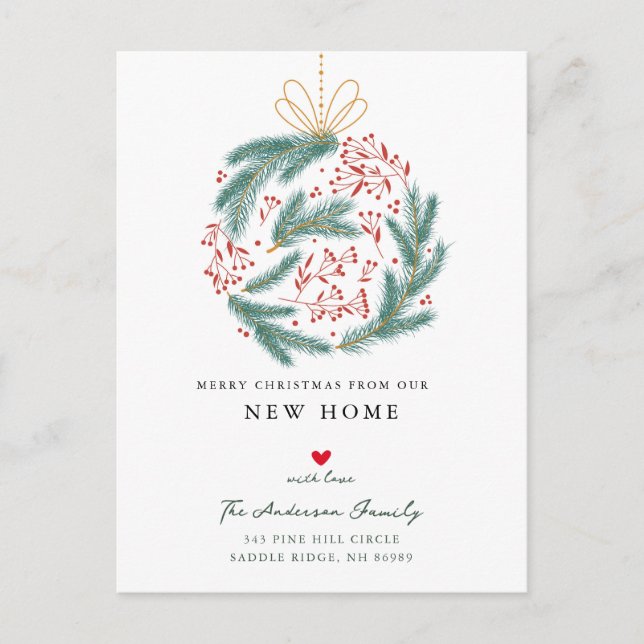 Weihnachtsschmuck Ankündigungspostkarte (Vorderseite)