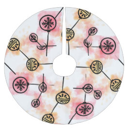 Weihnachtsschmuck auf Aquarell-Spritzer Polyester Weihnachtsbaumdecke