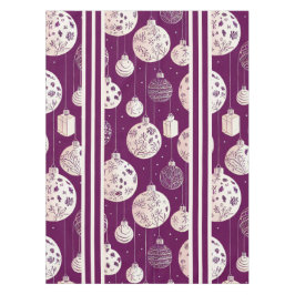 Weihnachtsschmuck auf Plum Tablecloth Tischdecke