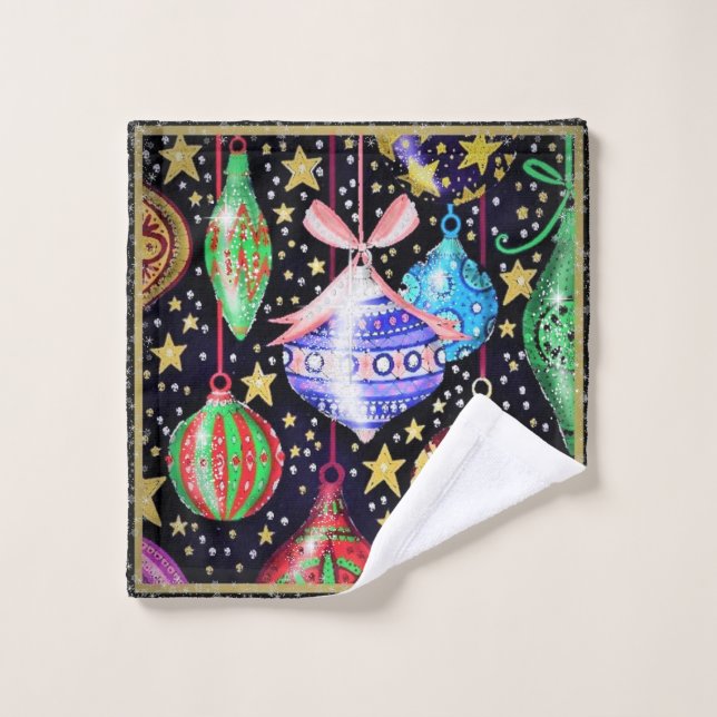 Weihnachtsschmuck Badhandtuch Set (Waschlappen)