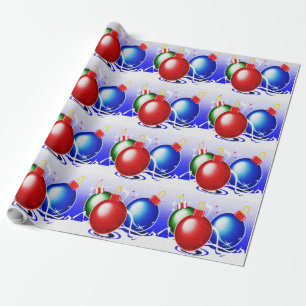 Weihnachtsschmuck & Band - Geschenkpapier