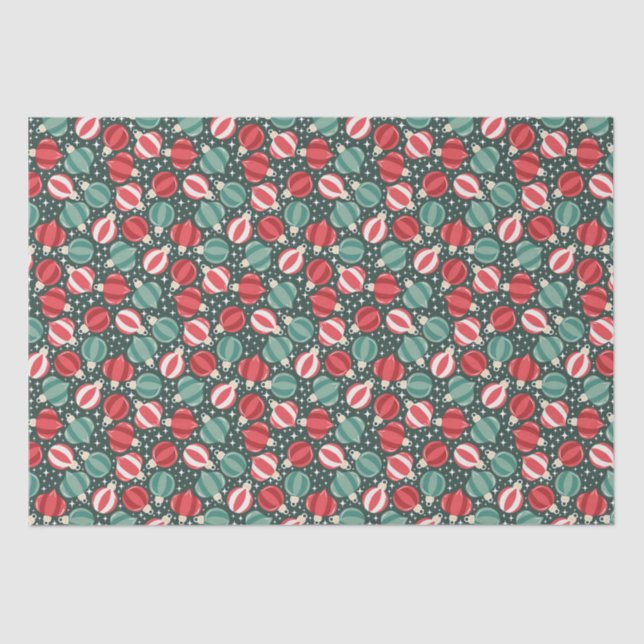 Weihnachtsschmuck Baubles Red Green Seidenpapier (Vorderseite)