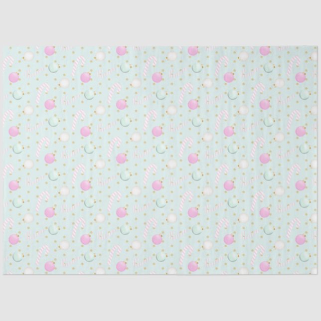 Weihnachtsschmuck Candy Canes Grüne Weihnachten Seidenpapier (Vorderseite)