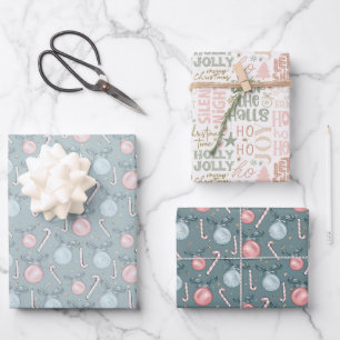 Weihnachtsschmuck Candy Canes Word Kunst Geschenkpapier Set