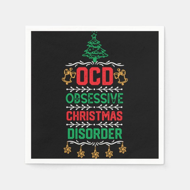 Weihnachtsschmuck-Design - Ocd Obsessive Christma Serviette (Vorderseite)