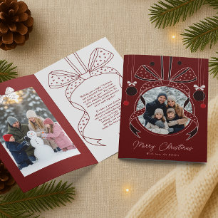 Weihnachtsschmuck Einzigartiges Band zwei Fotos Karte