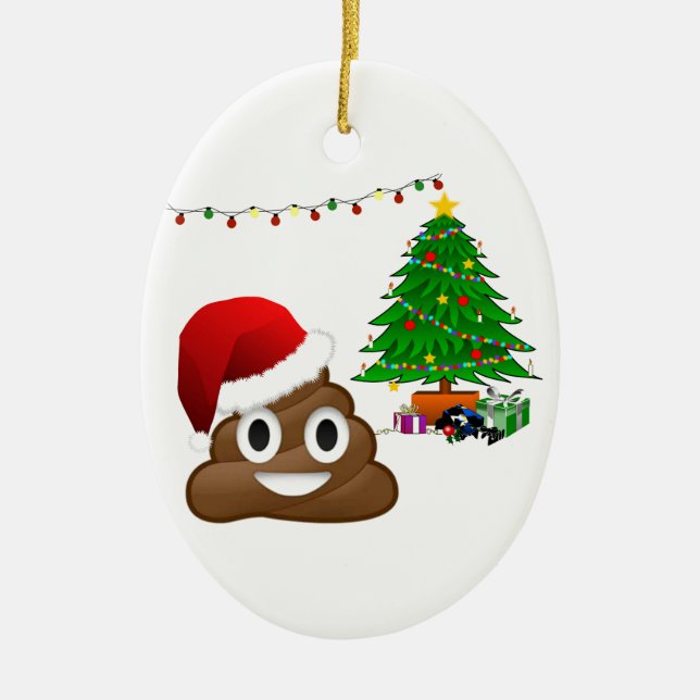 Weihnachtsschmuck Emoji-Keramik (Vorne)