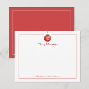 Weihnachtsschmuck Familienmonogramm Briefpapier Mitteilungskarte