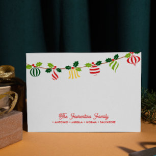 Weihnachtsschmuck - Familiennotecards Mitteilungskarte