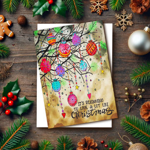 Weihnachtsschmuck Feierliche Fröhliche Farben Karte