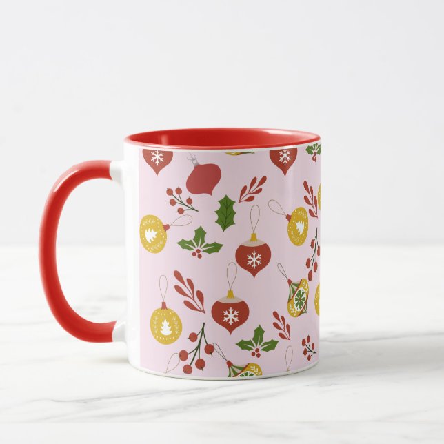 Weihnachtsschmuck Festliche Grüne Rosa Tasse (Links)