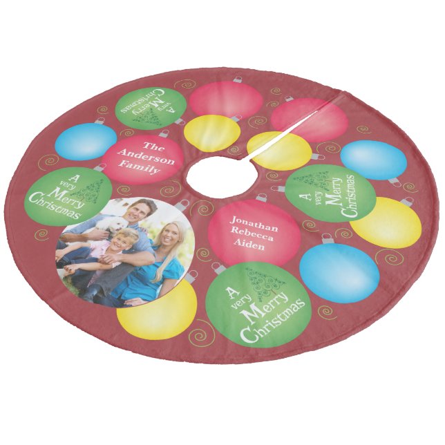 Weihnachtsschmuck Foto Fleece Weihnachtsbaumdecke (Schrägansicht)