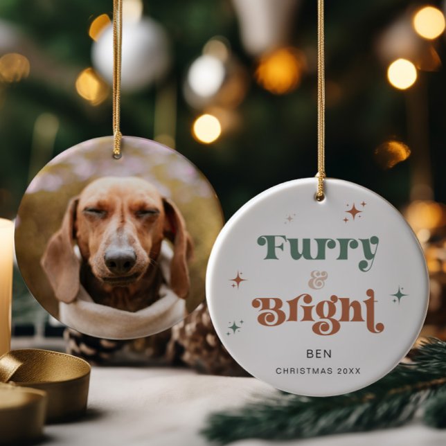 Weihnachtsschmuck Foto Hunde Furry & Bright Ornament (Von Creator hochgeladen)