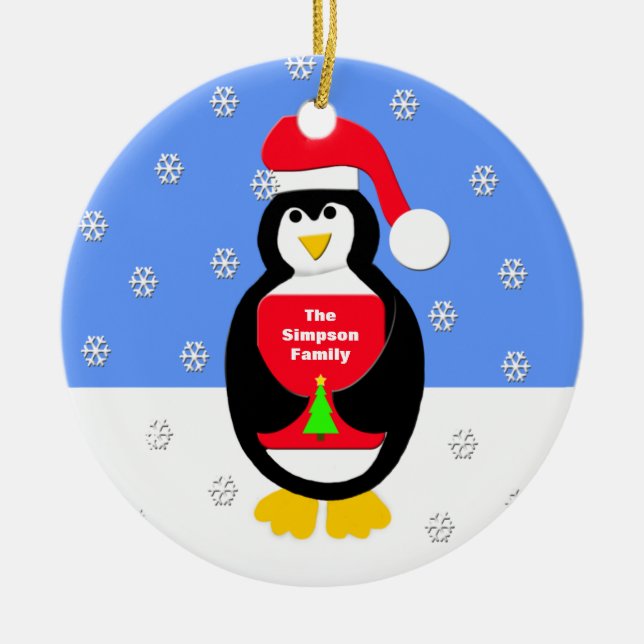 Weihnachtsschmuck für Ihre Familie - Pinguin (Vorne)