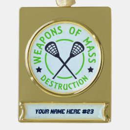 Weihnachtsschmuck für Lacrosse-Waffen Banner-Ornament Gold