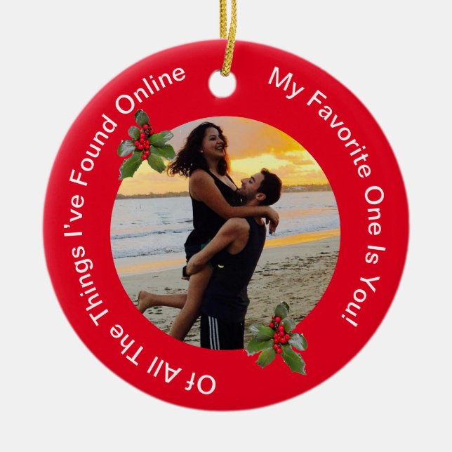 Weihnachtsschmuck für Paare in Rot und Grün (Vorne)