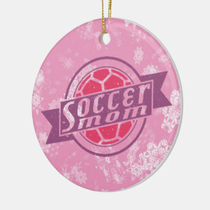 Weihnachtsschmuck, Fußball-Mama Keramik Ornament