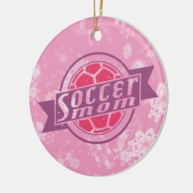 Weihnachtsschmuck, Fußball-Mama Keramik Ornament (Links)