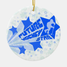 Weihnachtsschmuck, Future Hockey Star Keramik Ornament