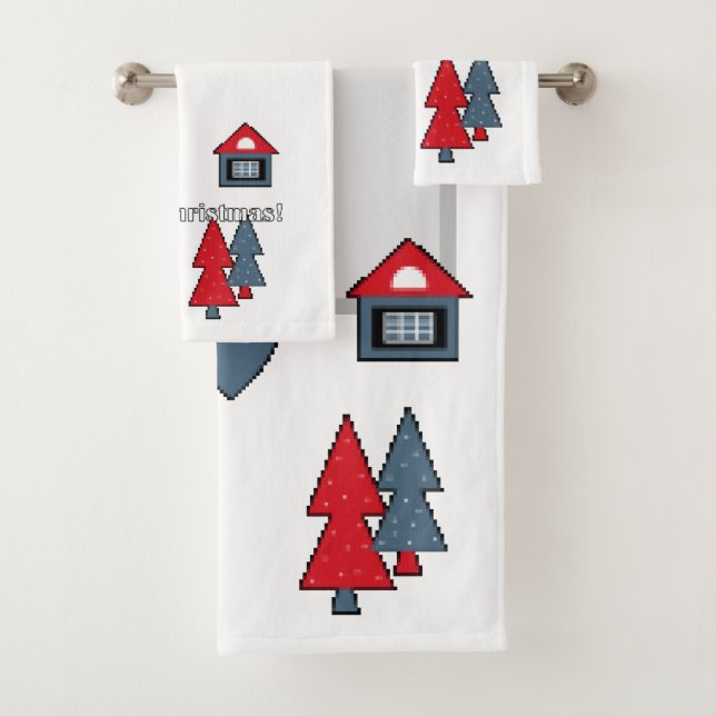 Weihnachtsschmuck , Geschenk Badhandtuch Set (Insitu)