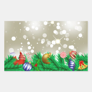 Weihnachtsschmuck Glitzer Rechteckiger Aufkleber
