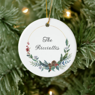 Weihnachtsschmuck, glückliche Ferien, Familie Keramik Ornament