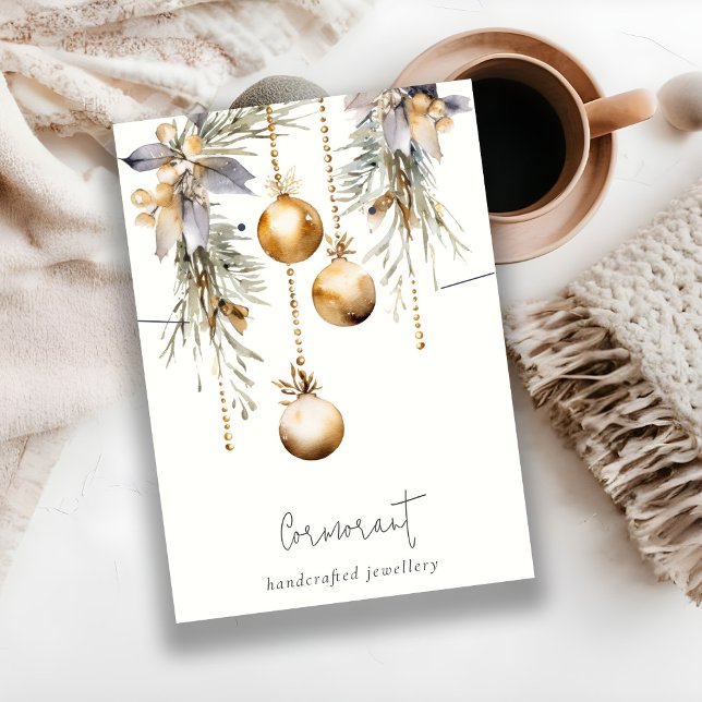 Weihnachtsschmuck Gold Necklace Holder Visitenkarte (Von Creator hochgeladen)