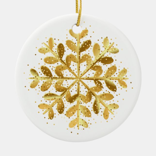 Weihnachtsschmuck Gold Snowflake (Vorne)