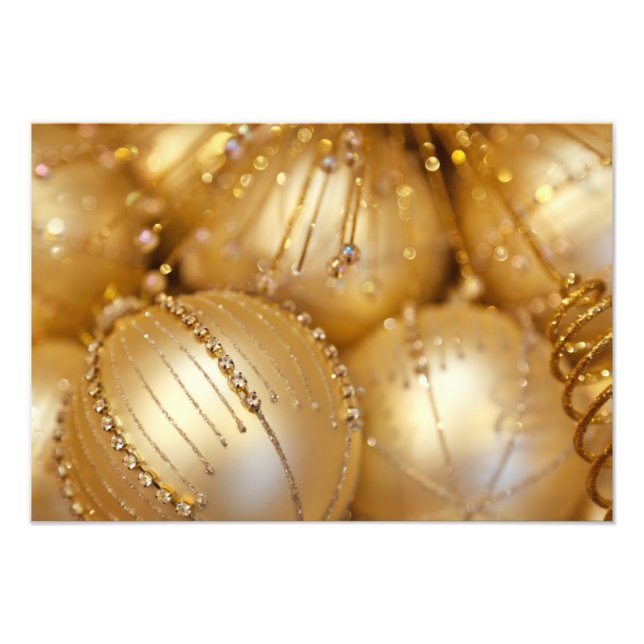 Weihnachtsschmuck, Goldschmuck, Glitzer Fotodruck (Vorne)