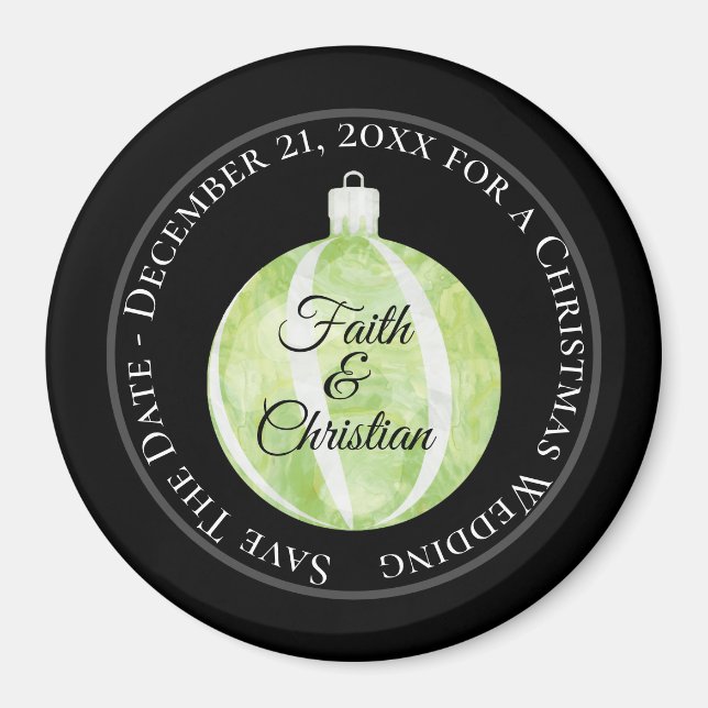 Weihnachtsschmuck (grün gestrichen)/Save the Date Magnet (Vorne)