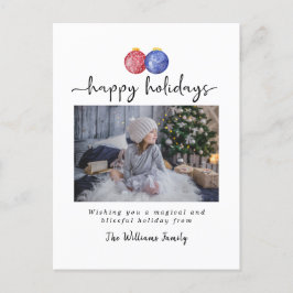 Weihnachtsschmuck Happy Holidays 1 Foto Elegante Feiertagspostkarte