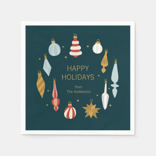 Weihnachtsschmuck Happy Holidays Serviette (Vorderseite)