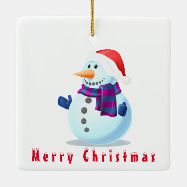 Weihnachtsschmuck Happy Snowman (Rückseite)