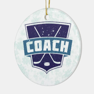 Weihnachtsschmuck, Hockeytrainer Keramikornament