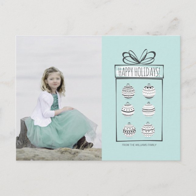 Weihnachtsschmuck Holiday Foto Postkarte (Vorderseite)